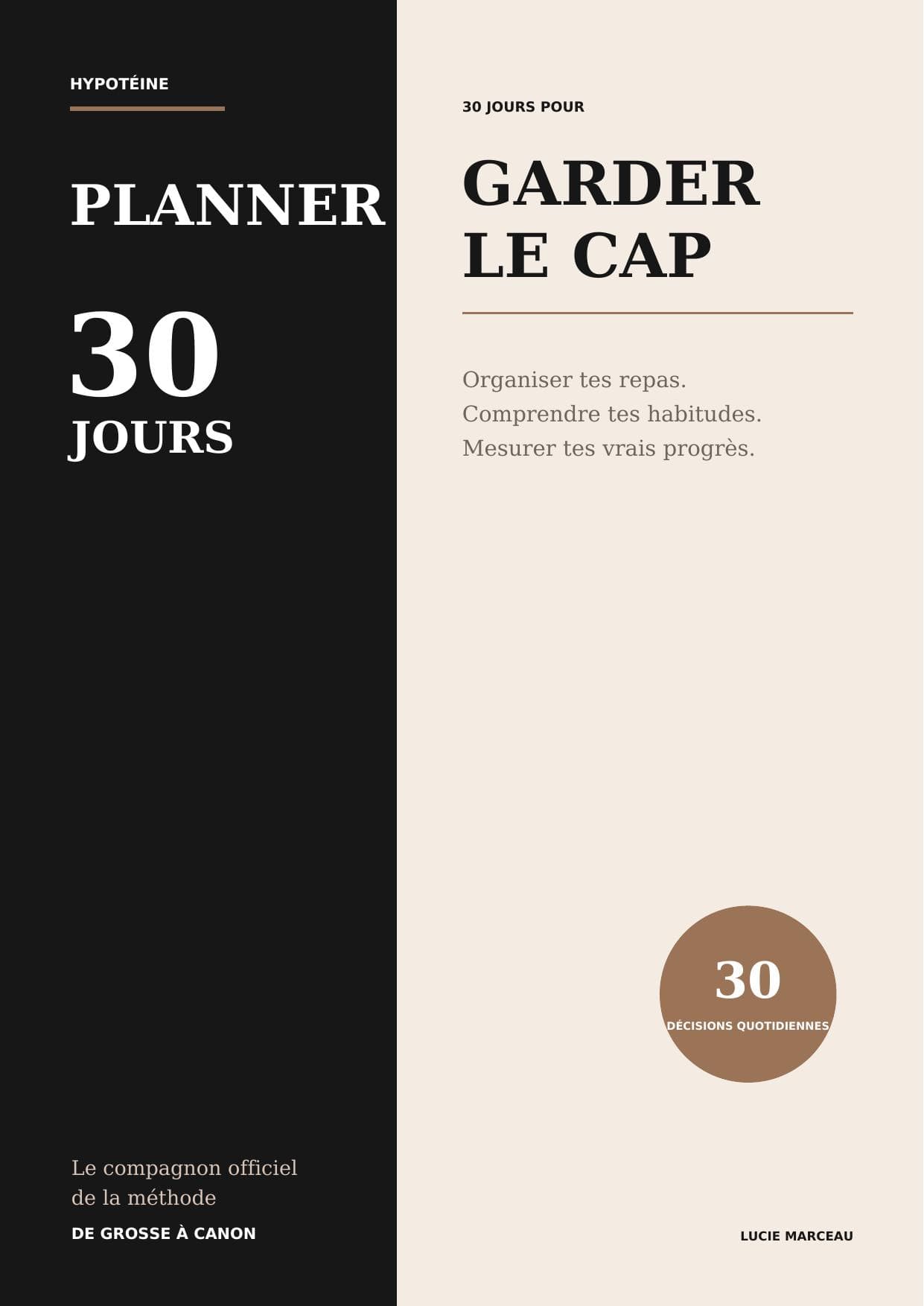 Planner Hypotéine 30 jours inclus